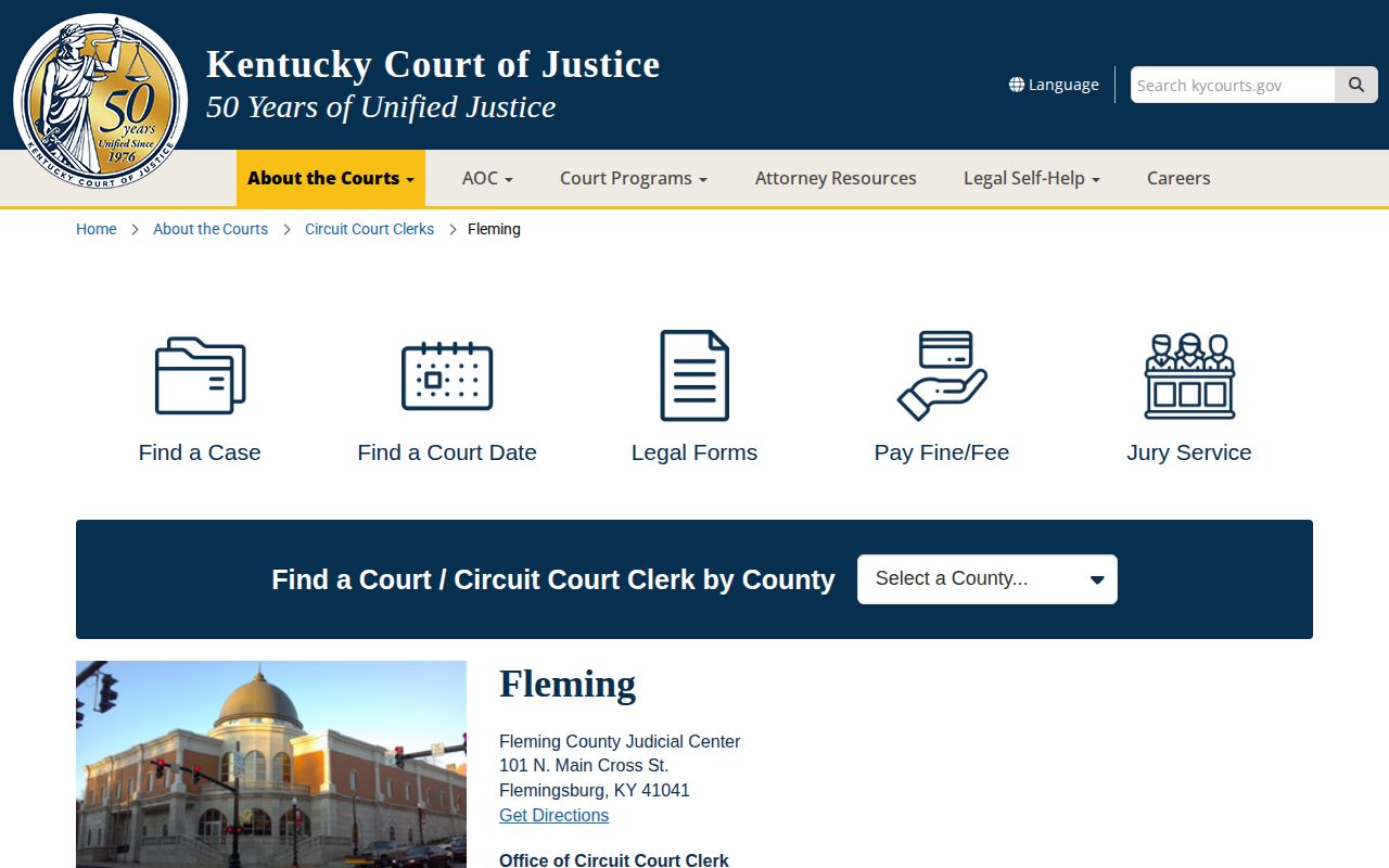 Fleming County court contact schedule for warrant record checks