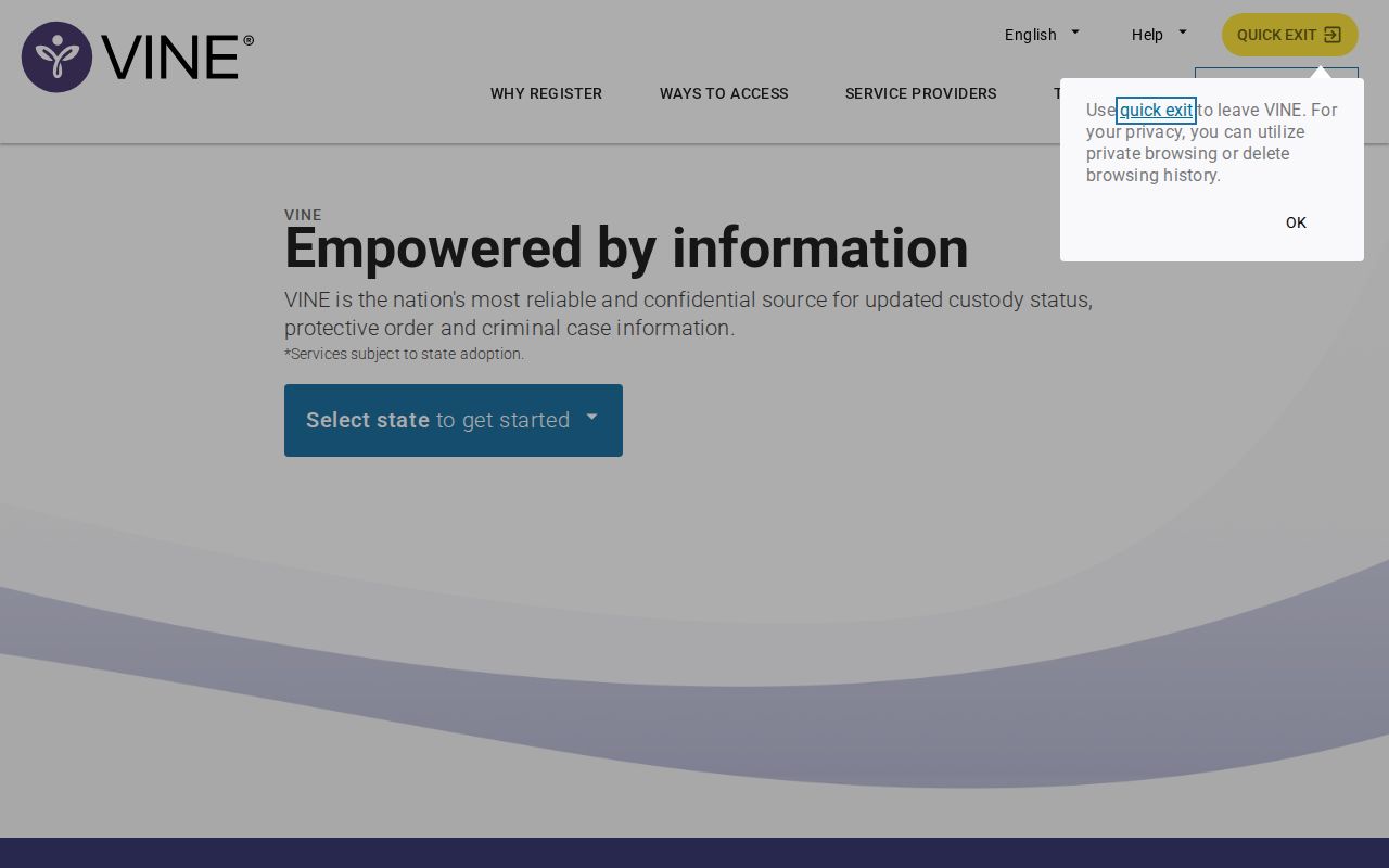 VINELink custody notification search for Fleming County arrest records